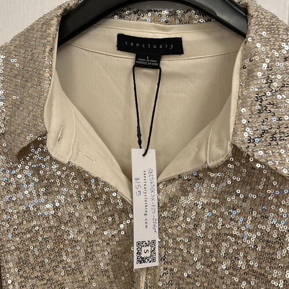 Sanctuary RADIANT SEQUIN SHIRT size L - Picture 3 of 8